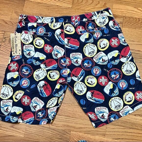 38 TAILOR VINTAGE HYBRID SWIM SHORTS NWT - Picture 1 of 5